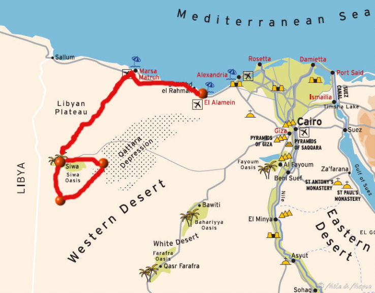 Mappa Siwa - El Alamein